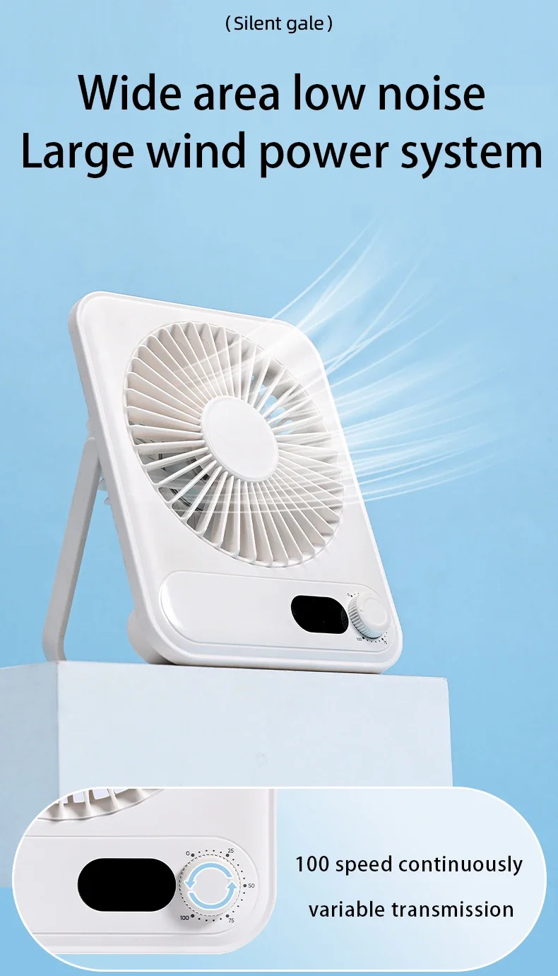 Plastic Table Fan, Portable, USB, 1200mAh, Brushless - detail 6