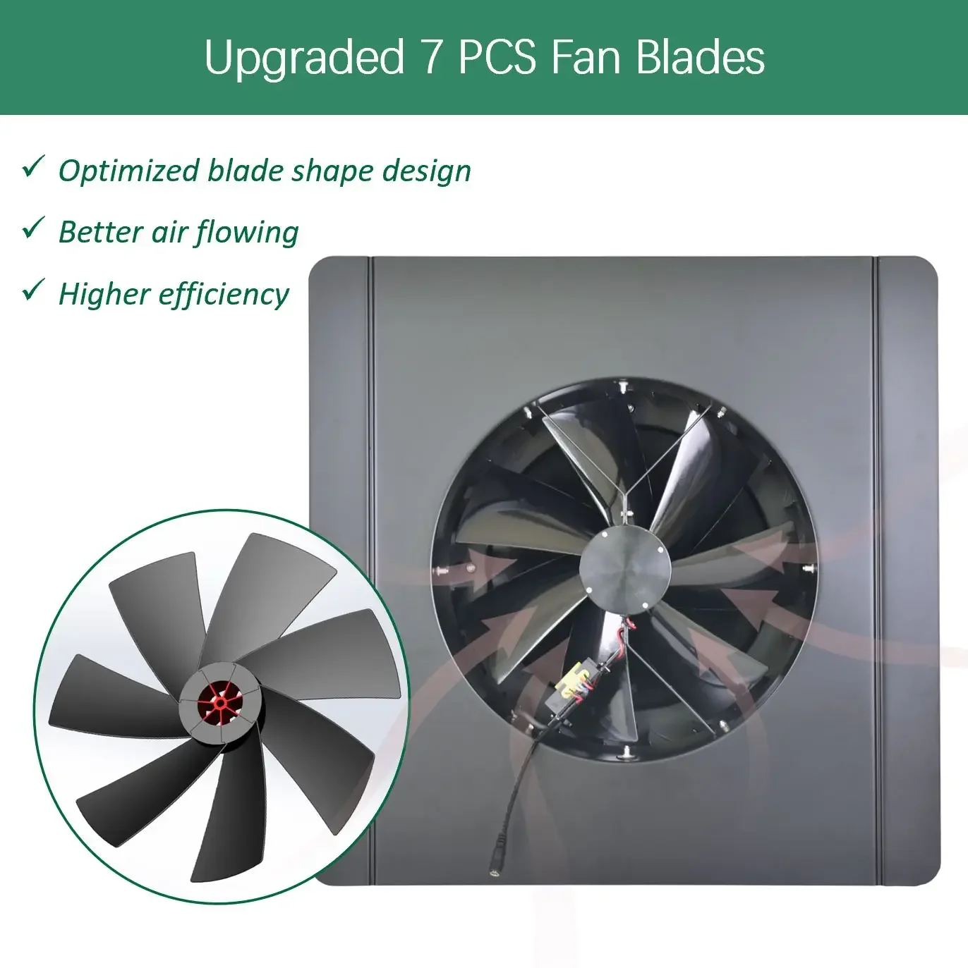 Solar Attic Vent Fan, 25W-60W, Brushless, Roof - detail 20