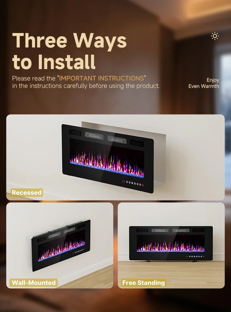 Electric Fireplace, 30-Inch, 12-Flame - detail 14