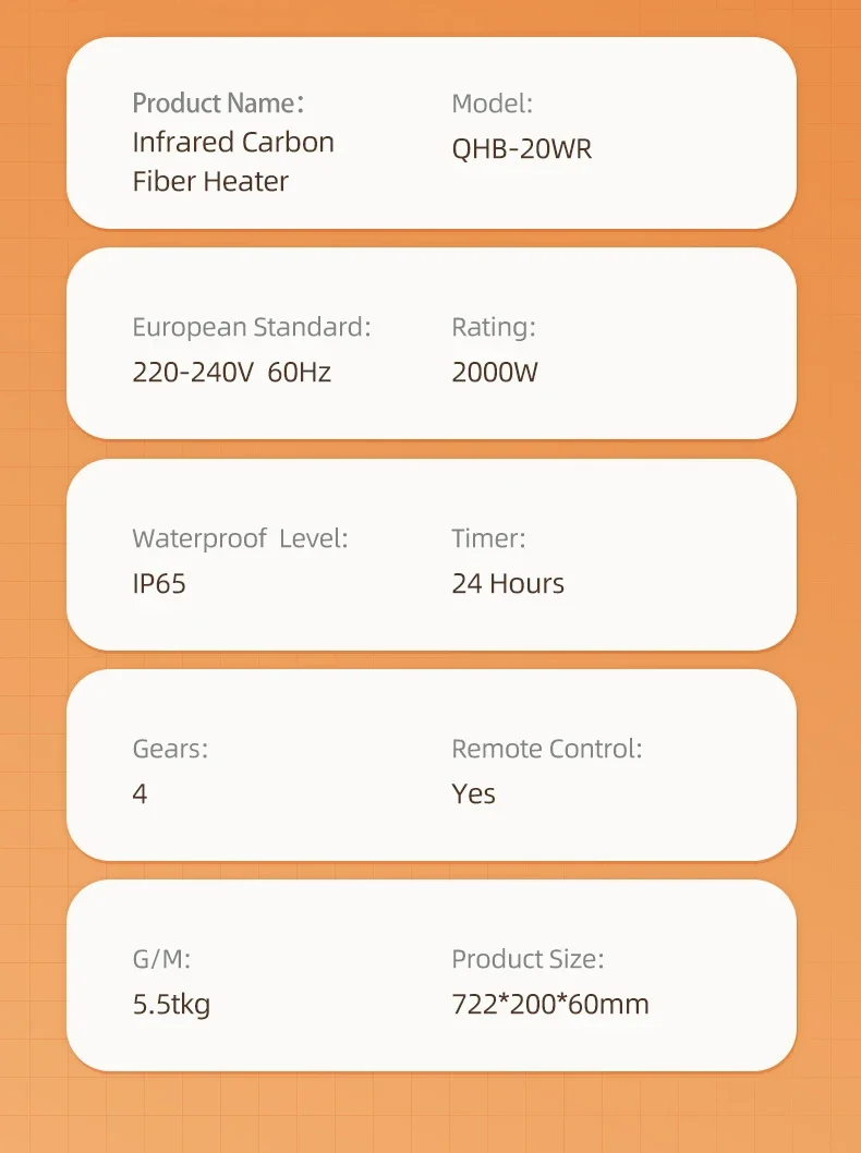 Body-sensing Radiant Heater, Ceiling, 3200W - detail 30