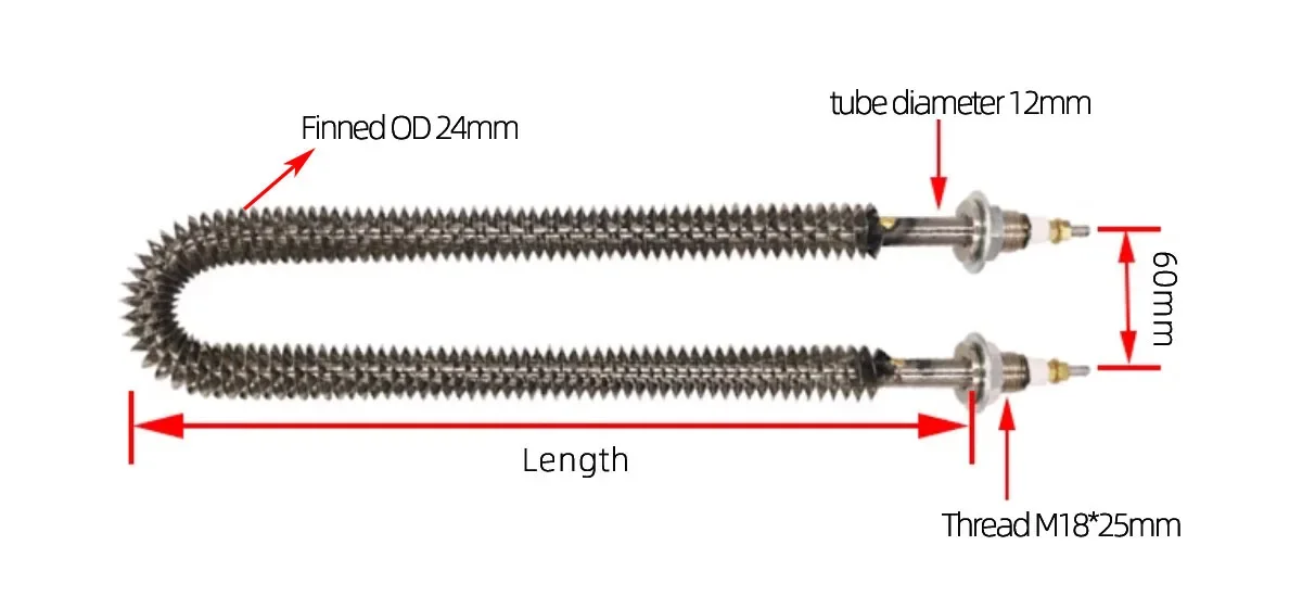 Steel Finned Tubular Heater, Stainless, 220V, 3000W - detail 24