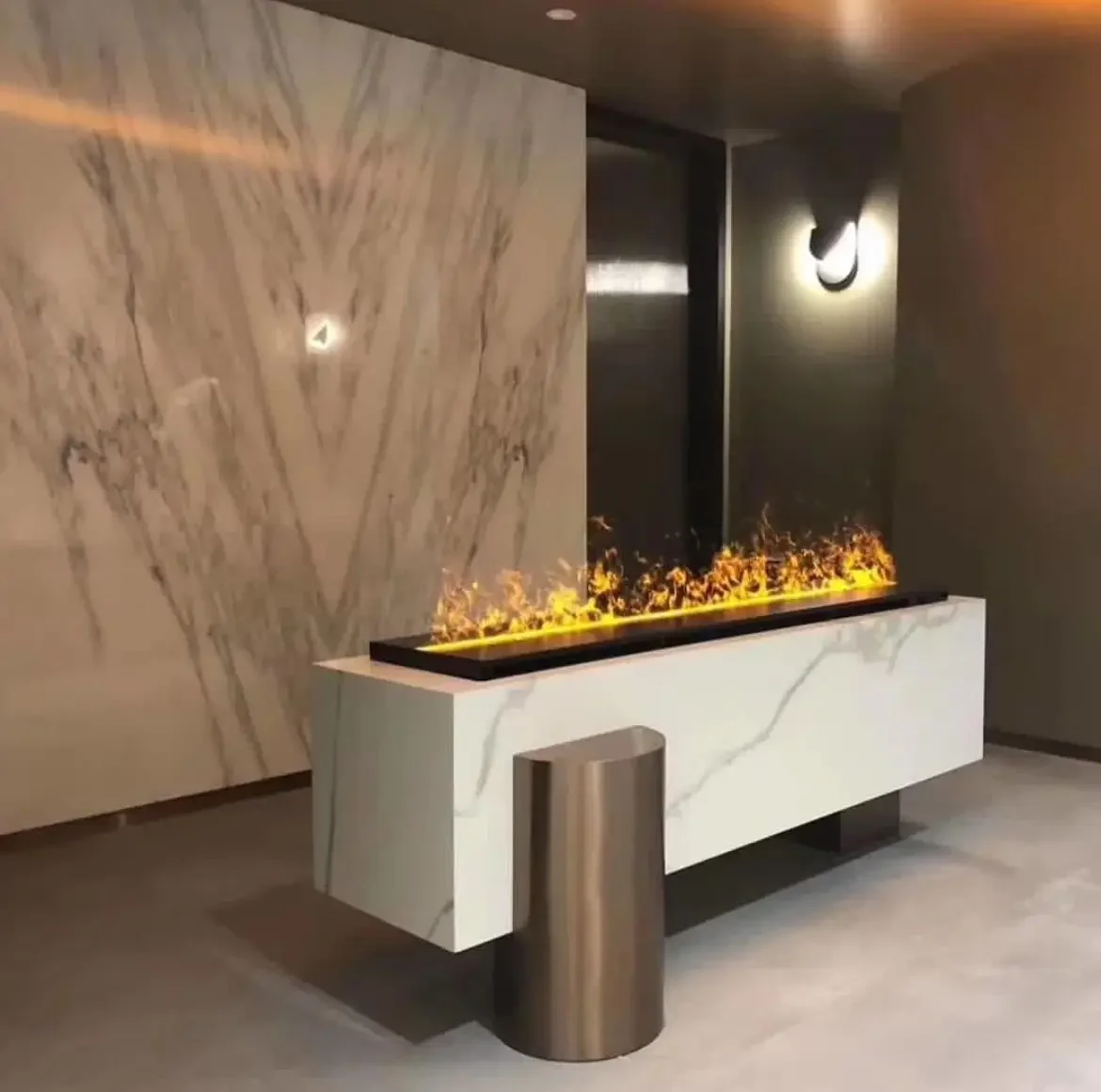 Electric Fireplace, 3D, 1000W, Metal - detail 20