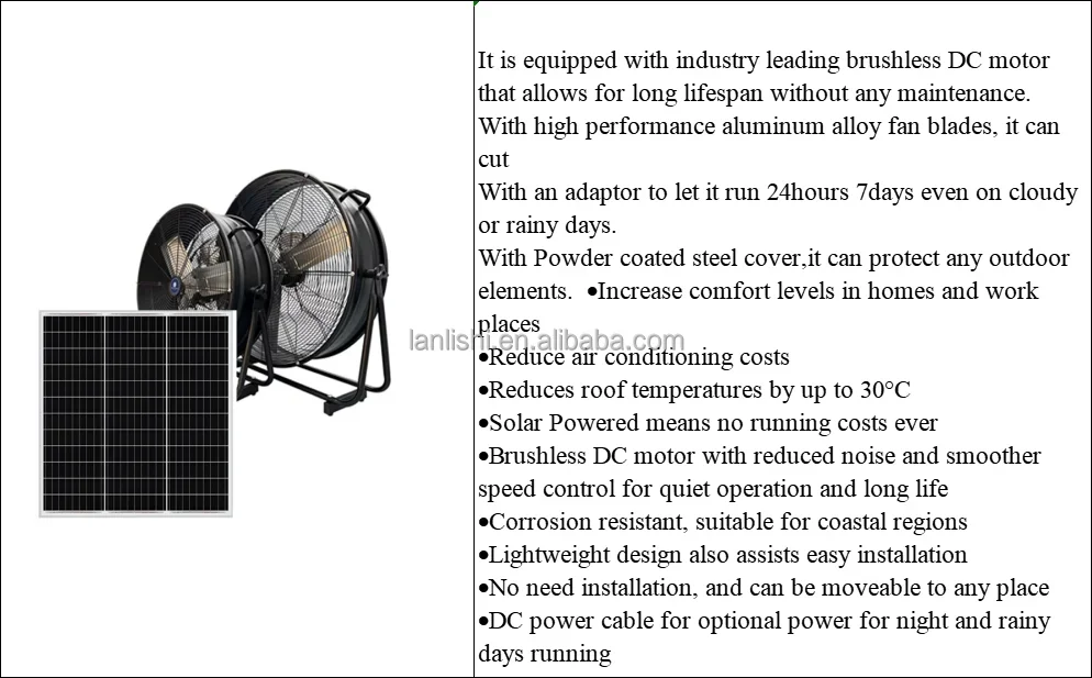 Cooling Fan, Solar, Stainless, Steel - detail 2