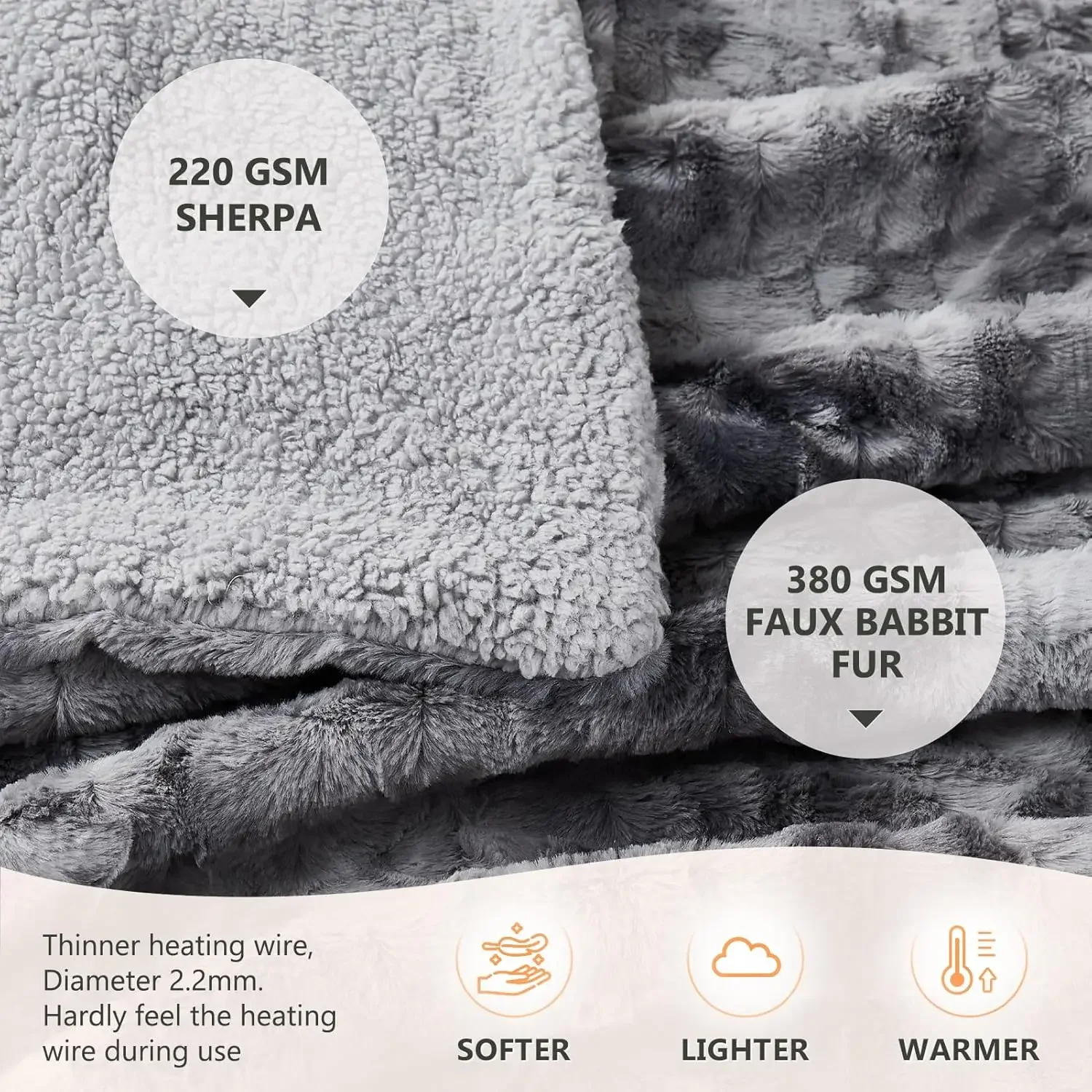 Folded Quilted Electric Blanket, 110-220V, AC220V, Us Plug - detail 10