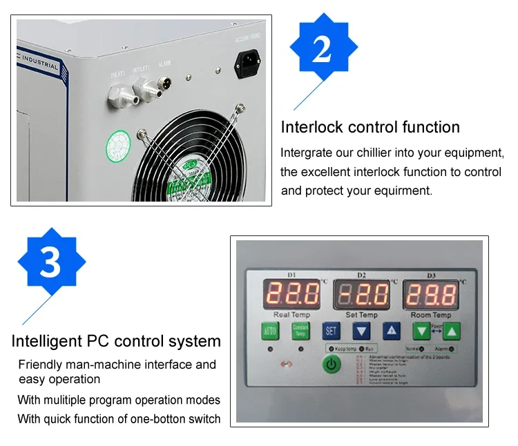 Cooled Industrial Water Chiller, R134A/R410A, 50~35C - detail 22