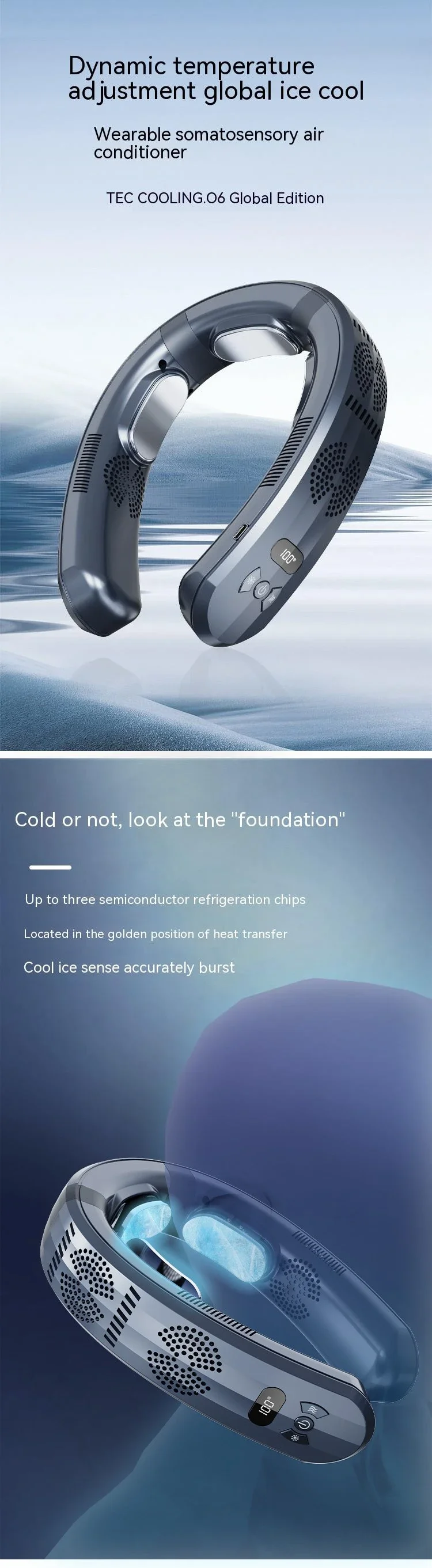 Wearable Air Conditioner, Portable, 3.7V, Battery - detail 2