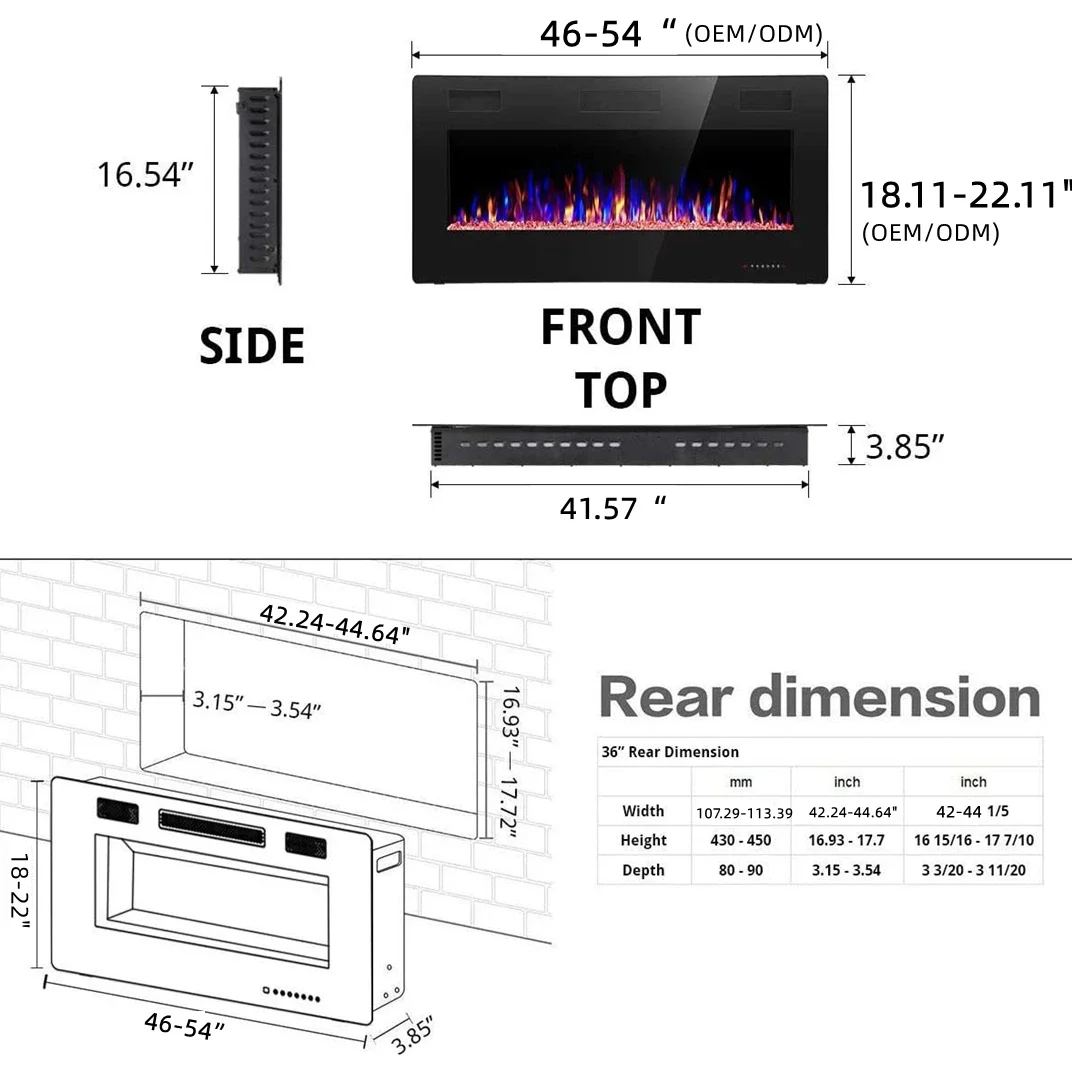 Electric Fireplace, 3d, Wall - detail 12