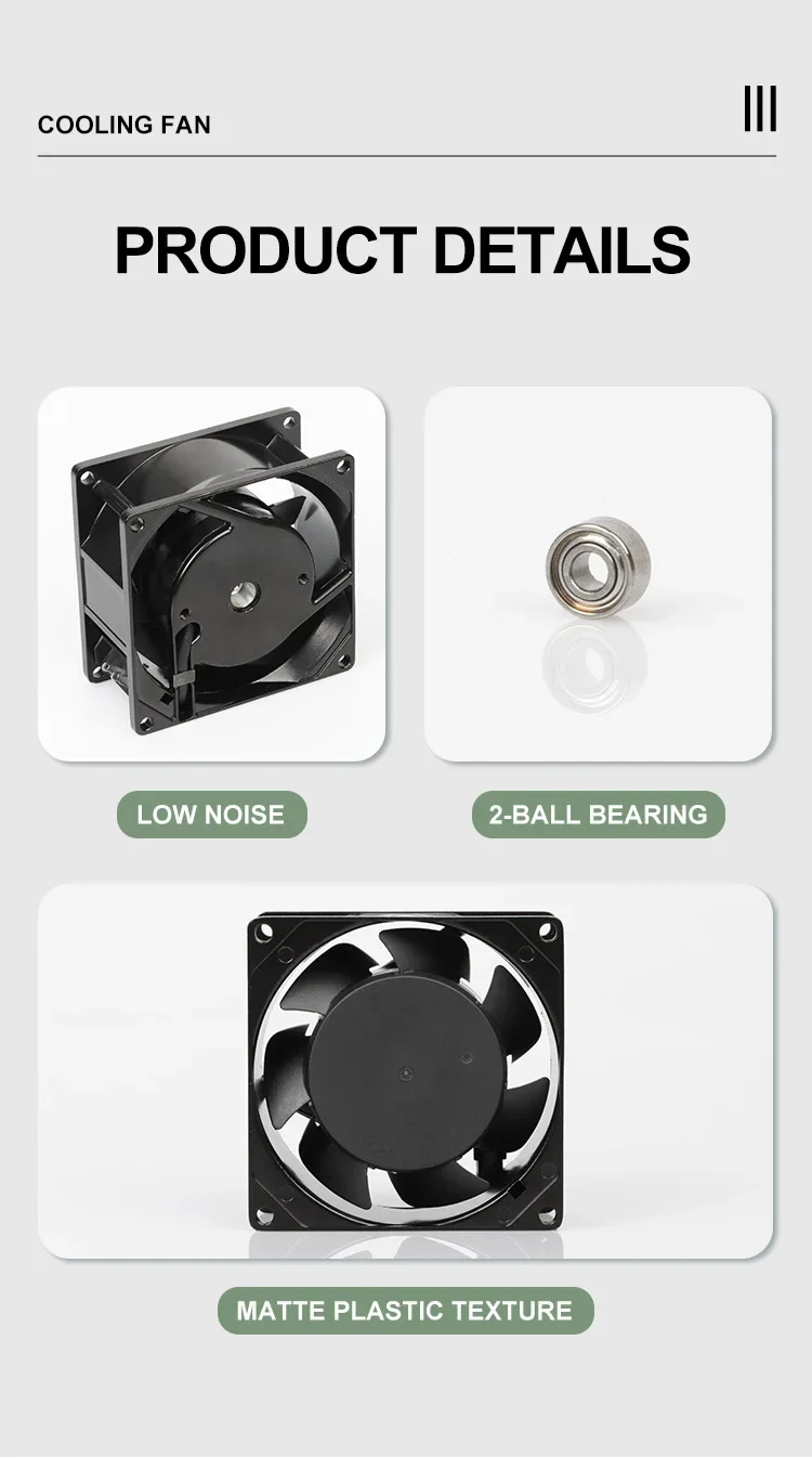 AC8038 80mm AC Axial Cooling Fan, 110-240V, 2400-2800rpm, PBT - detail 18