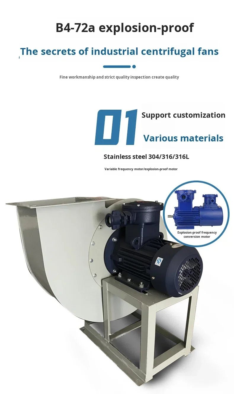 Centrifugal Fan, B4-72, Stainless, Steel, Explosion-proof - detail 8