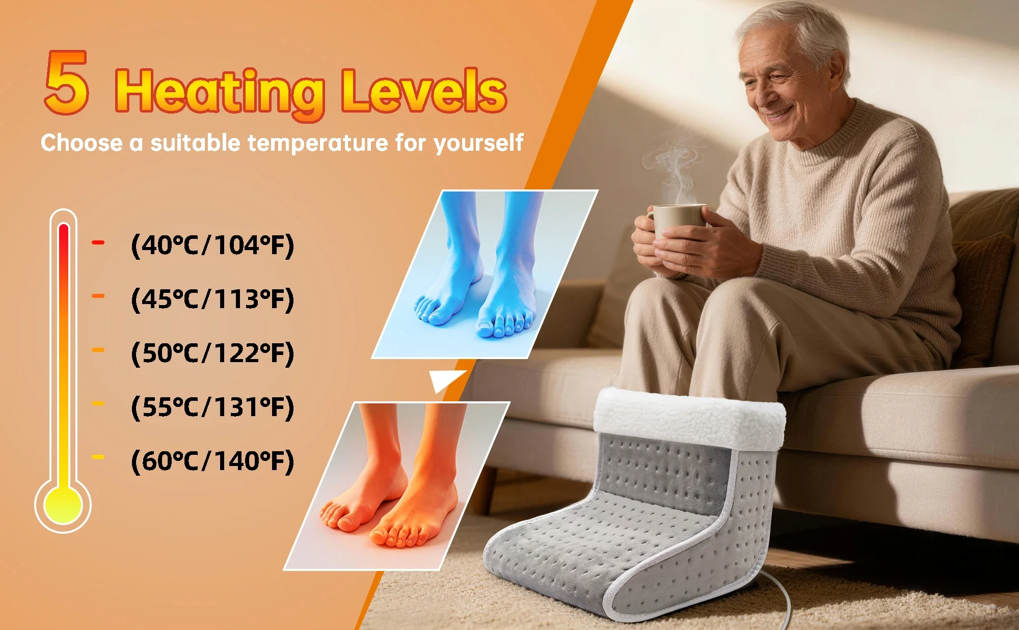 Electric Smart Feet Heater, PL-8803, 220V - detail 14