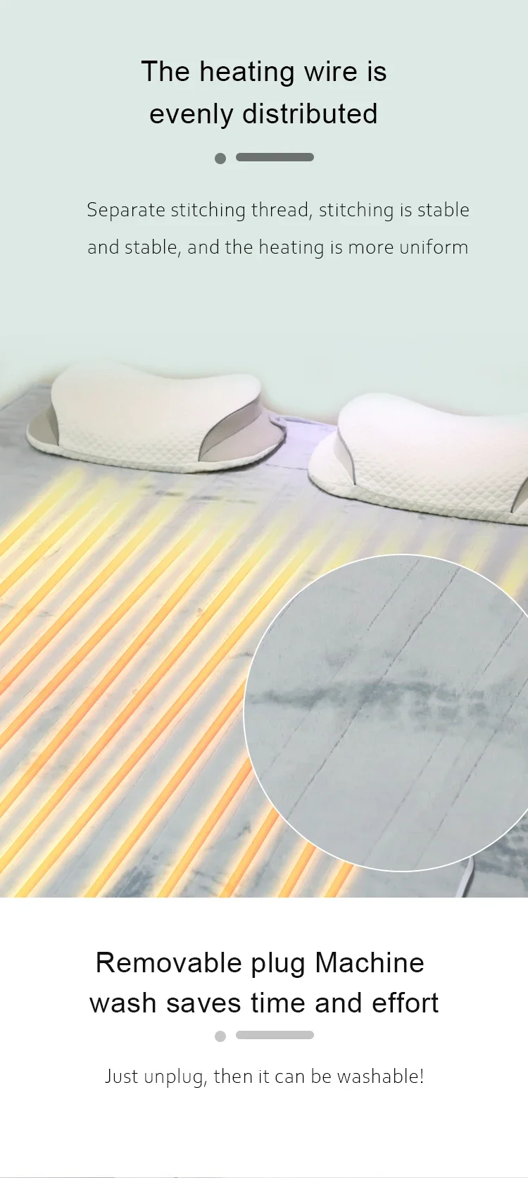 Ptc Heated Throw Blanket, AC220V, Microfiber Fabric - detail 14