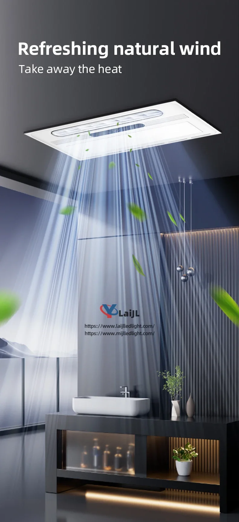 Led Ceiling Fan, SAA, 2400W - detail 2