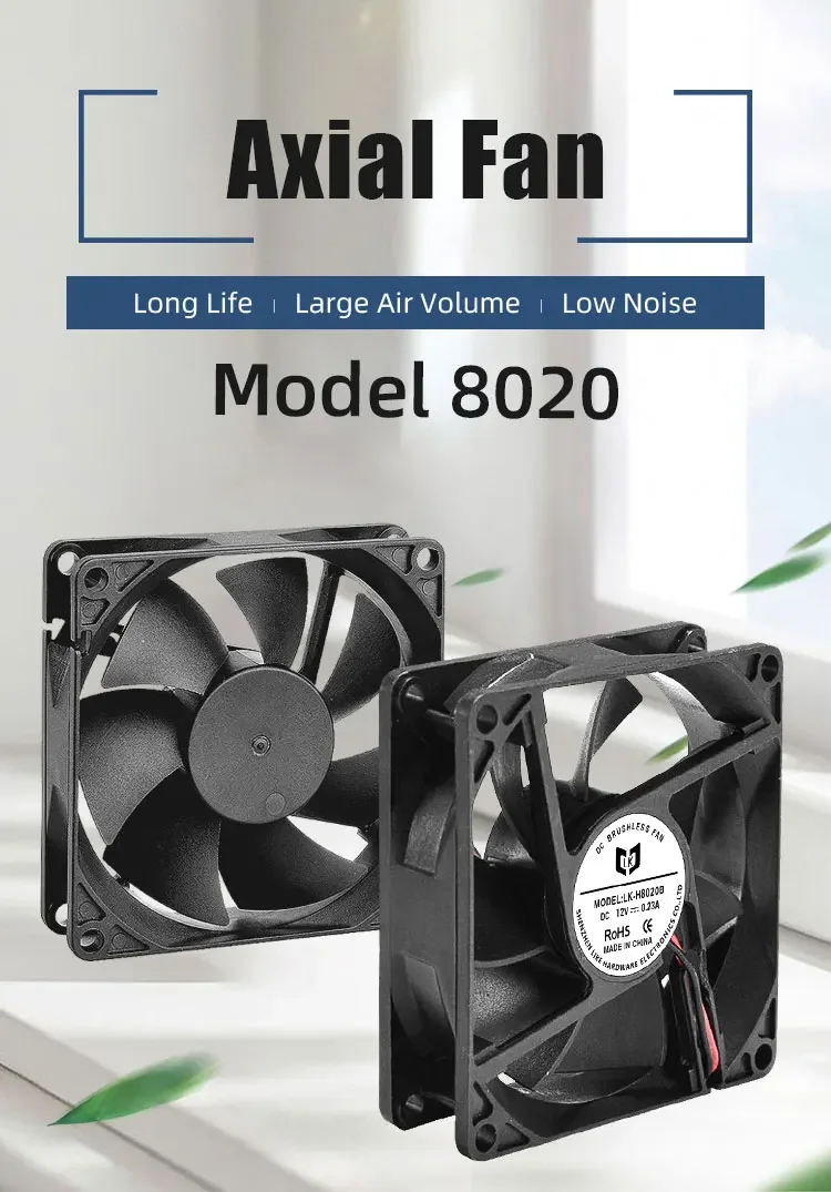 Centrifugal Blower, 8020, Axial, DC12V, 5V - detail 4