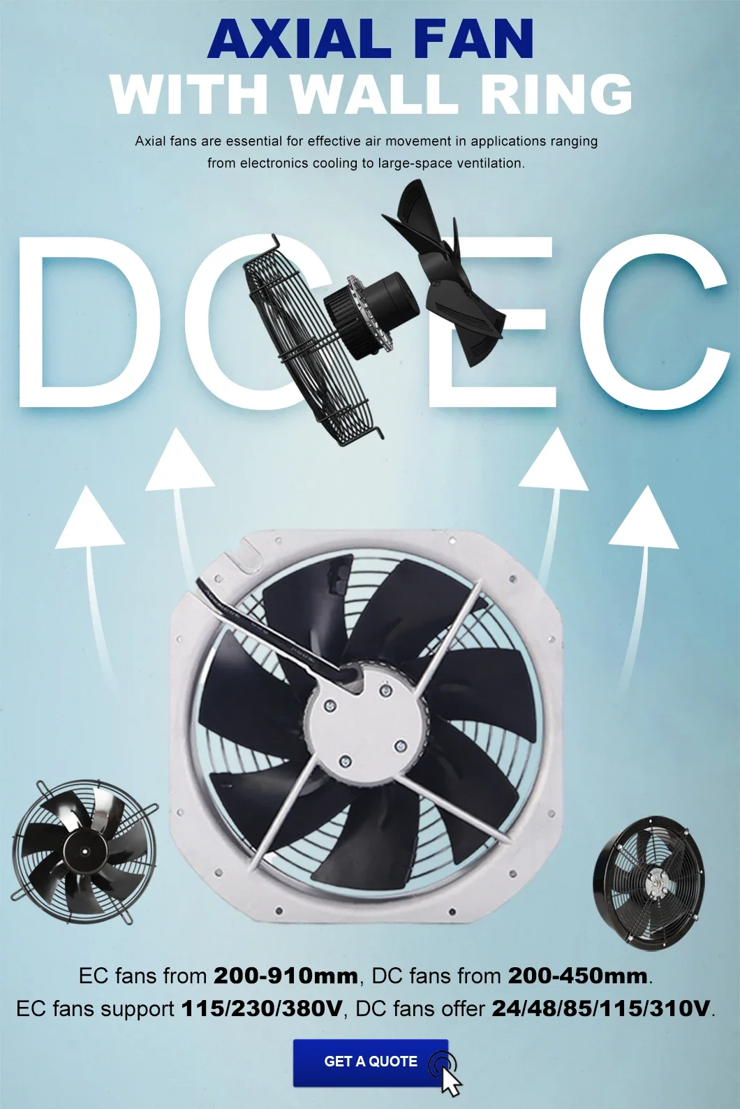 Diameter Ip55 Condenser, FG3G500-2APL-30, 230V, 500mm, Axial - detail 6