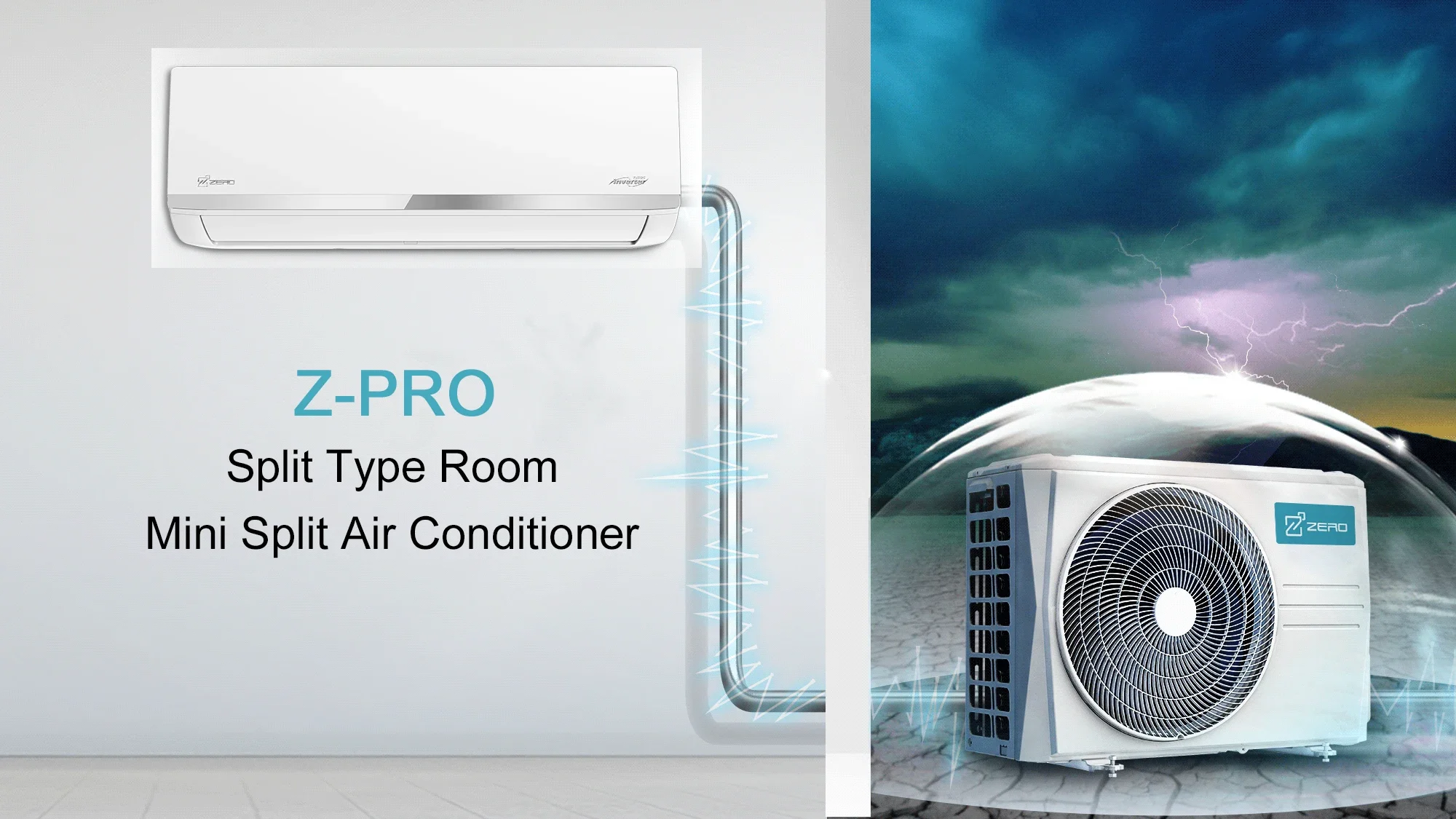 Z-PRO Inverter Split Air Conditioner, R32/R454B, 9000-36000 BTU - detail 2