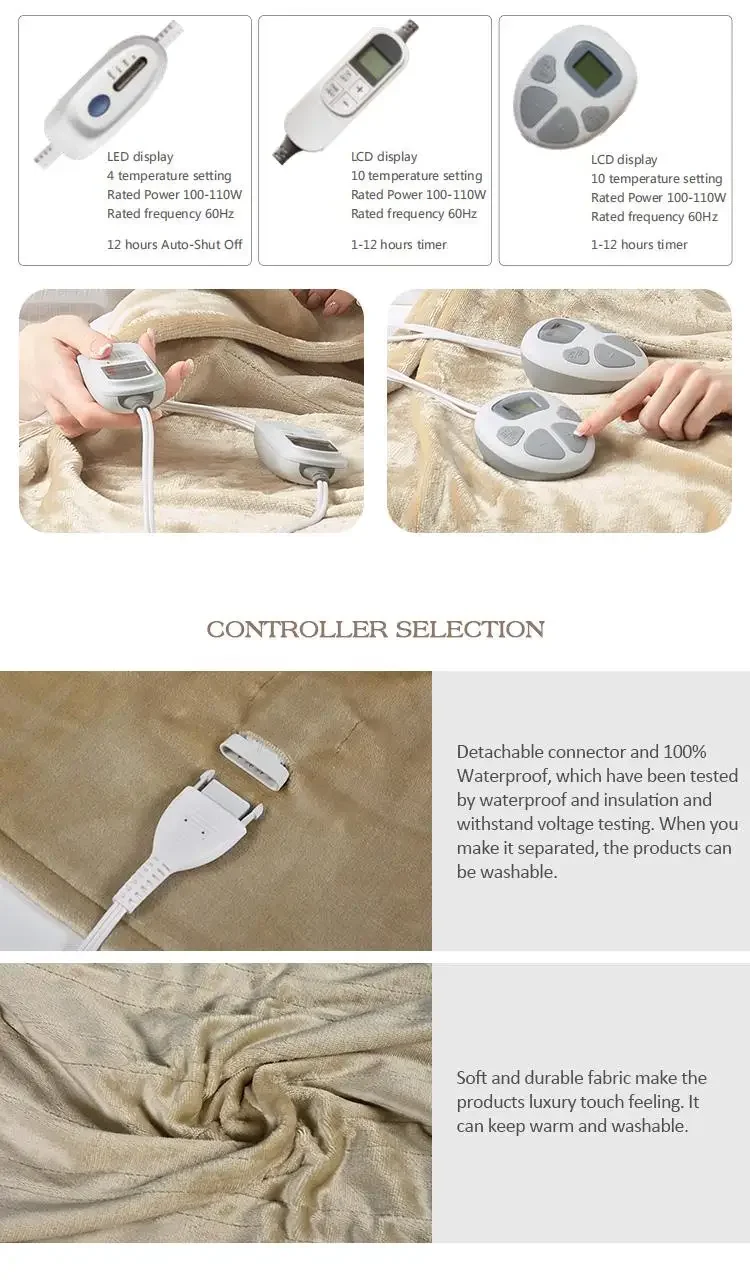 Electric Heated Blankets, ETL, 110V, 100% Polyester - detail 10