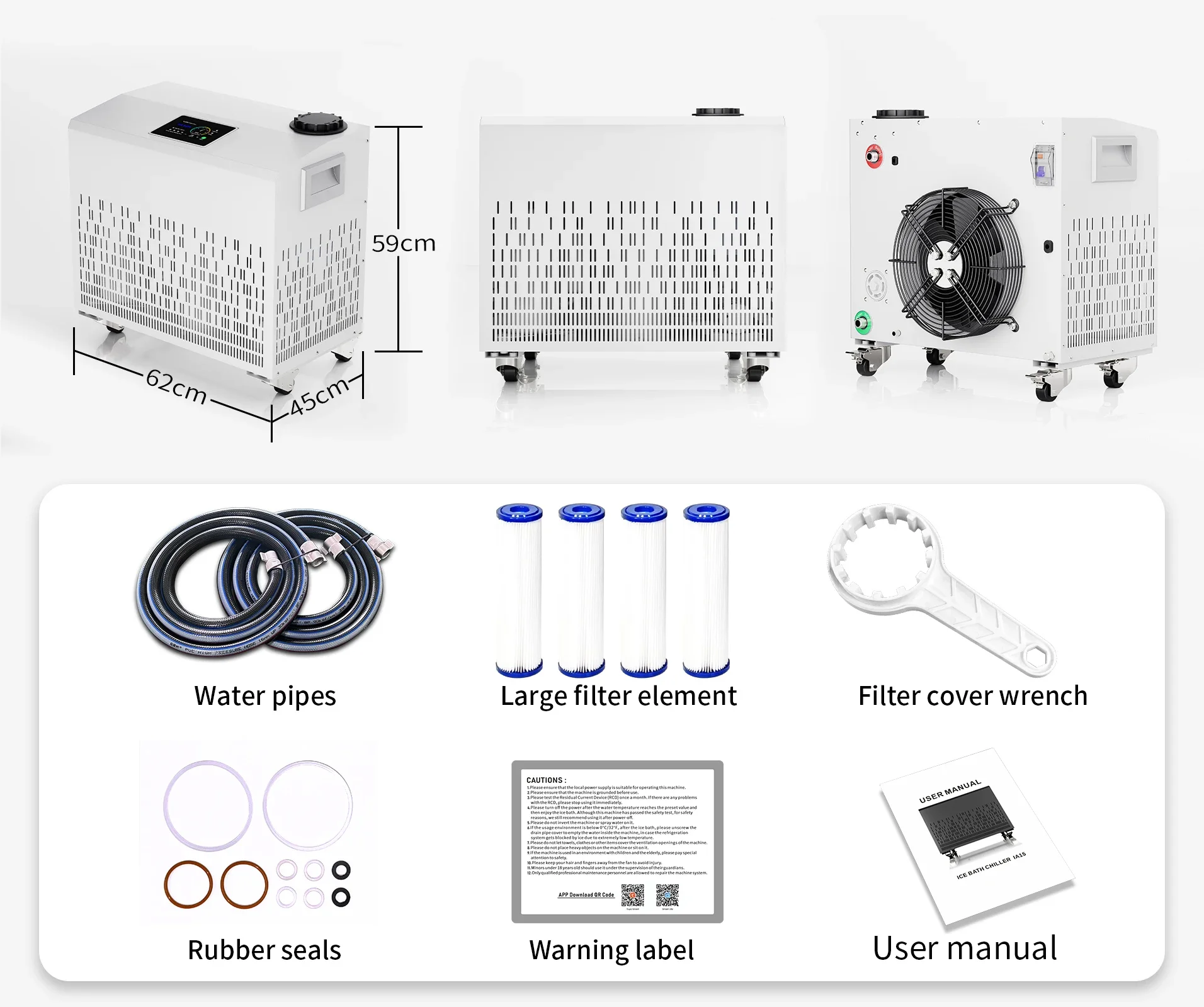 Eco-friendly Ice Bath Chiller, 1.5HP, R410A, Stainless, Steel - detail 14